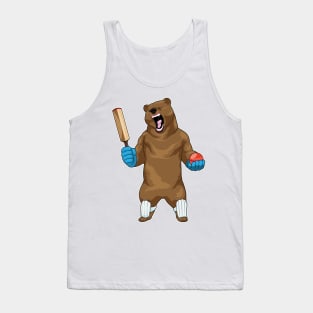 Bear Cricket Cricket bat Tank Top